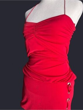 Red Mini Dress with Spaghetti Straps